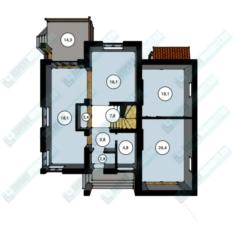 Дом из бетона ДМР-03 план первого этажа
