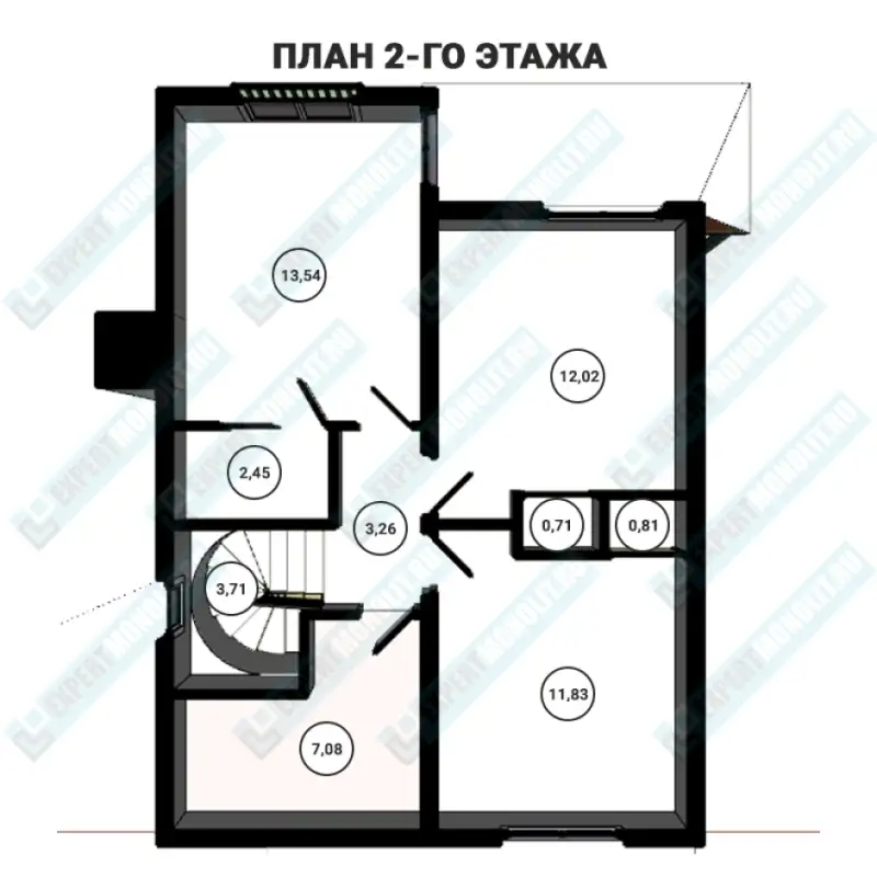 План второго этажа небольшого дома ДМР-09