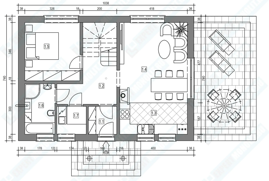 План дома 1 проекта №102