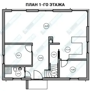 Частный дом из бетона ДМР-05 план первого этажа
