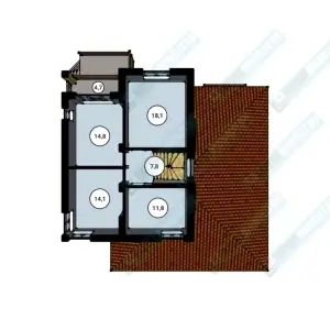 Дом из бетона ДМР-03 план второго этажа