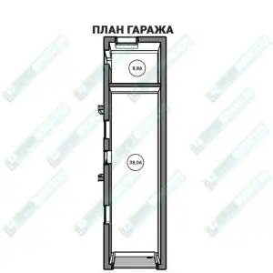 План гаража двухэтажного дома из бетона ДМР-08