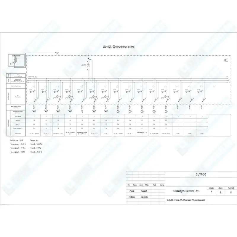 Проектирование электрики и освещения для проекта дома. Раздел ЭО в Красном селе