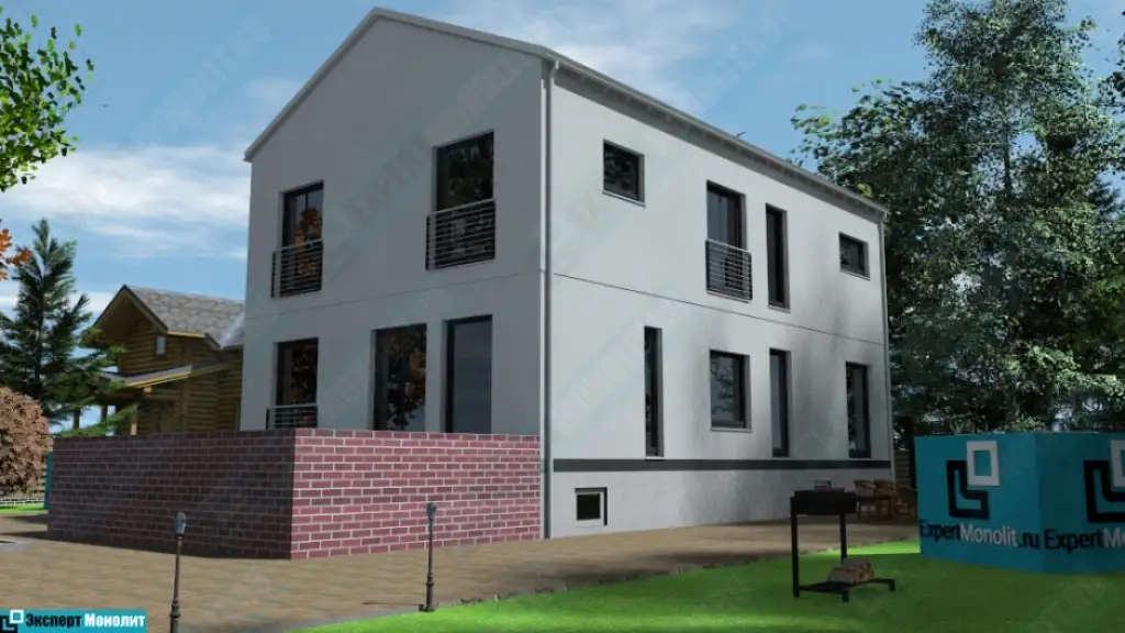 Строительство дома в скандинавском стиле из бетона ДМР-06 вид 3