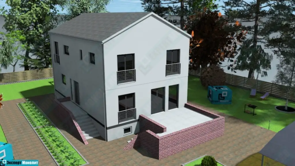 Строительство дома в скандинавском стиле из бетона ДМР-06 вид 6