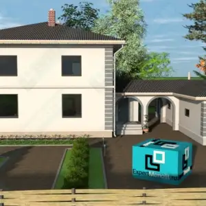 Строительство двухэтажного дома с гаражом из бетона ДМР-08 вид 2