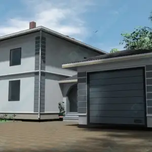 Строительство двухэтажного дома с гаражом из бетона ДМР-08 вид 3