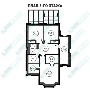 Строительство дома на заказ ДМР-10 - план второго этажа