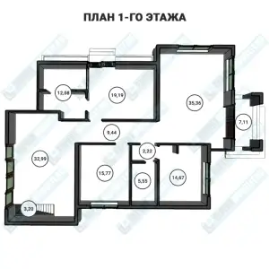 Частный одноэтажный дом ОДМР-12 - план первого этажа