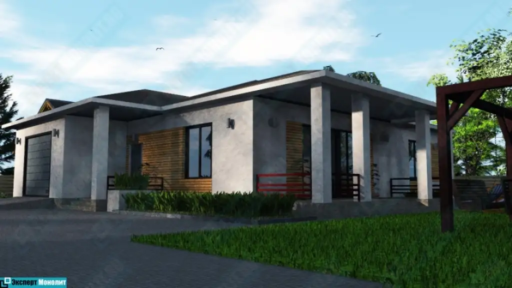 Строительство одноэтажного дома с гаражом ОДМР-14 - вид 3