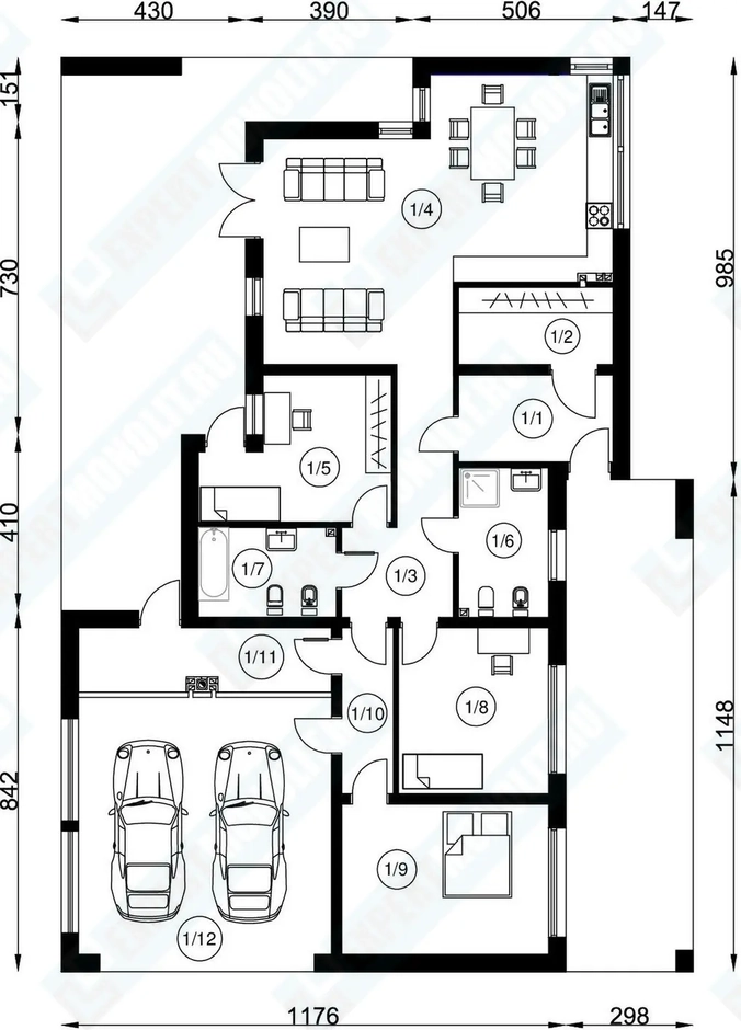 План дома 1 проекта №163