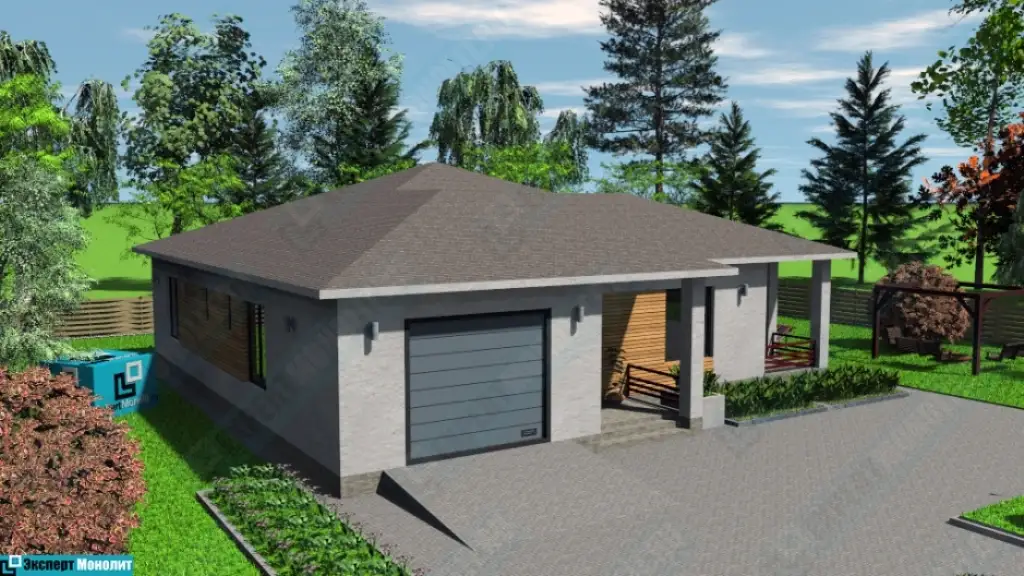 Строительство одноэтажного дома с гаражом ОДМР-14 - вид 6