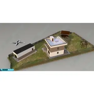 3д модель дома с участком