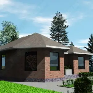 Строительство 1 этажного дома ОДМР-13 вид 2