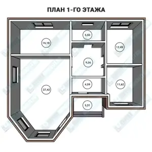 Дом 1 этажный - ОДМР-03 план 1-го этажа