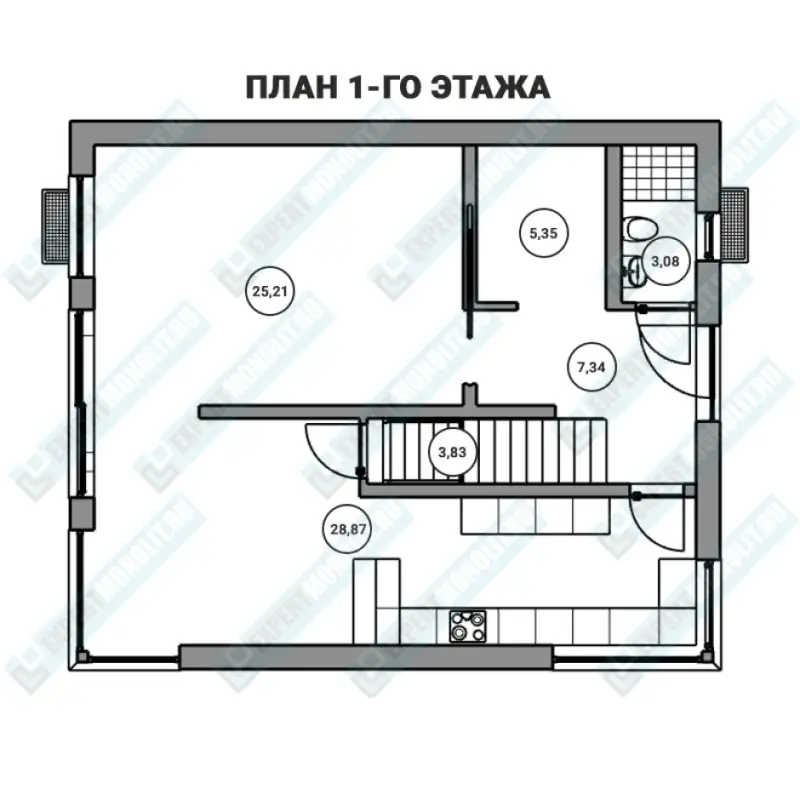 Строительство скандинавского дома ДМР-07 - план первого этажа