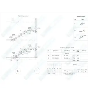 Конструктивный раздел - план армирования лестницы