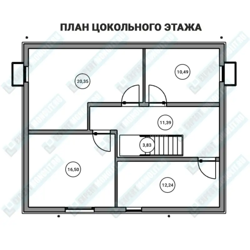 Строительство скандинавского дома ДМР-07 - план цокольного этажа