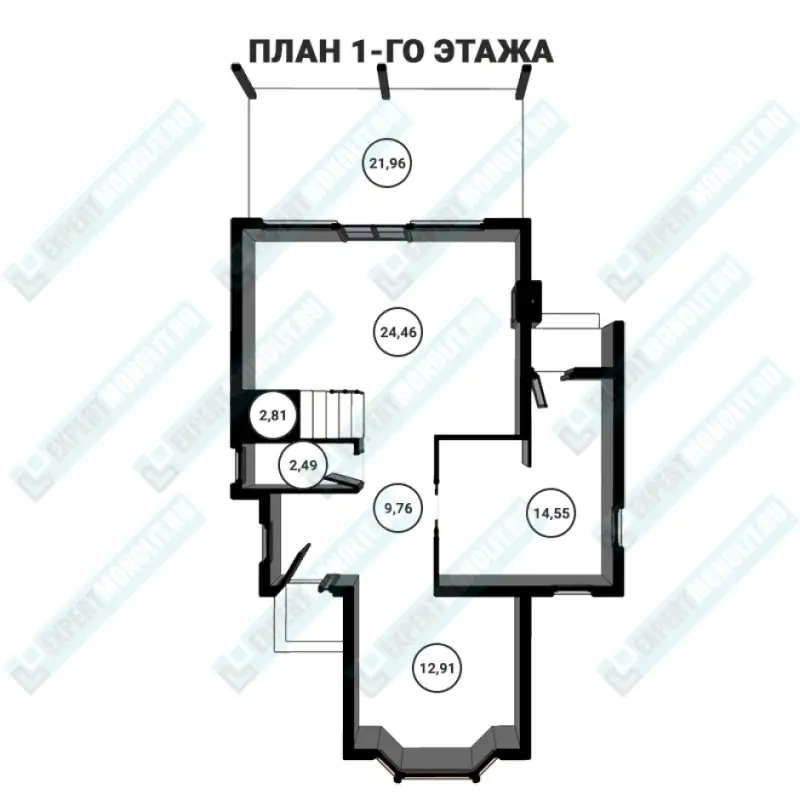 Строительство дома на заказ ДМР-10 - план первого этажа