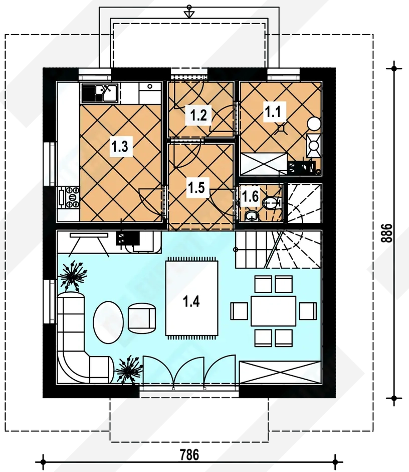 План дома 1 проекта №131