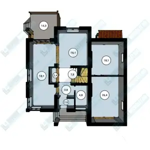 Дом из бетона ДМР-03 план первого этажа