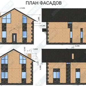 Монолитный дом ДМР-01 - план фасадов