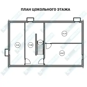 Дом в скандинавском стиле из бетона ДМР-06 план цокольного этажа