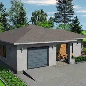 Строительство одноэтажного дома с гаражом ОДМР-14 - вид 6