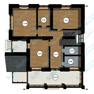 Строительство бетонного дома ДМР-04 план второго этажа