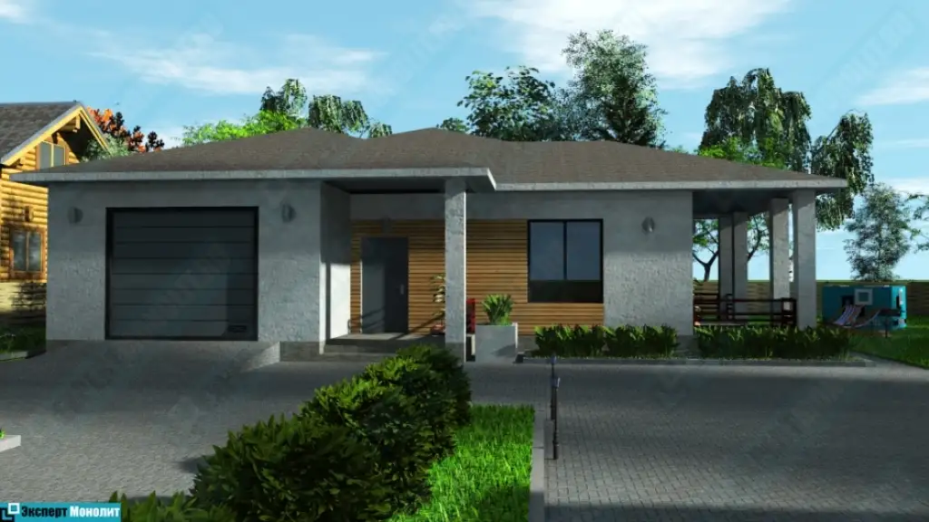 Строительство одноэтажного дома с гаражом ОДМР-14 - вид 2