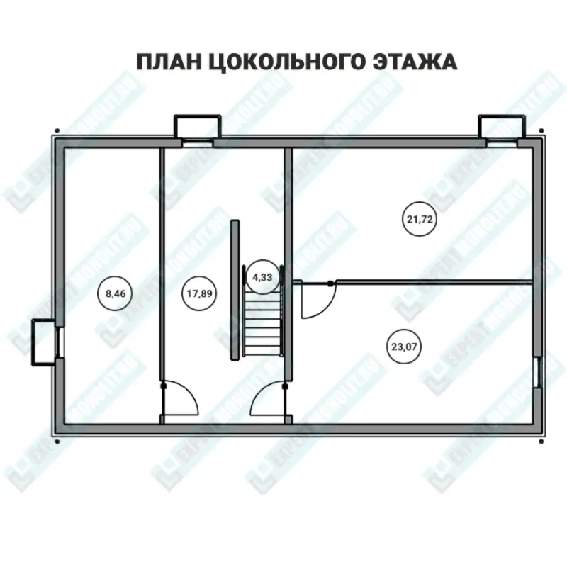 Дом в скандинавском стиле из бетона ДМР-06 план цокольного этажа