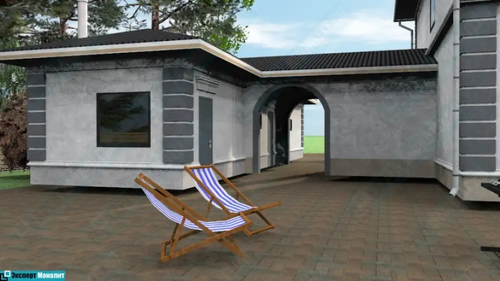 Строительство двухэтажного дома с гаражом из бетона ДМР-08 вид 5